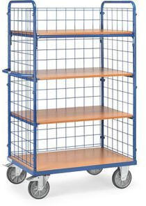 Fetra Etagenwagen 8411-1 3 Gitterwände 4 Etagen 1000 x 600 mm 600kg