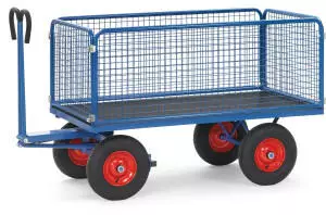 Fetra Handwagen 6435L mit 4 Gitterw&auml;nden 1000kg 1600 x 900mm