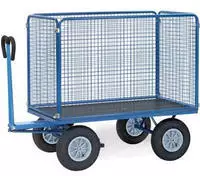 Fetra Handpritschenwagen, Tragl. 1000kg, Ladefl. LxB 1600x900mm, Siebdruckplatte, 4