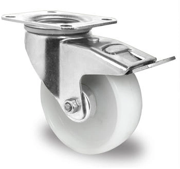 EUROKRAFT CASCOO Lenkrolle mit Totalfeststeller ø 125 mm Serie N0N0 Rollenlager