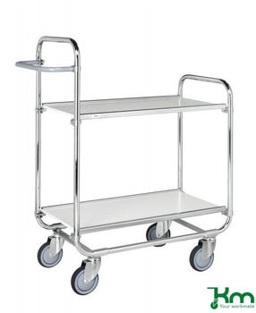 Kongamek Kongamek Kommissionierwagen verzinkt mit 2 laminierten Böden 750x425mm und offenen Stirnwänden