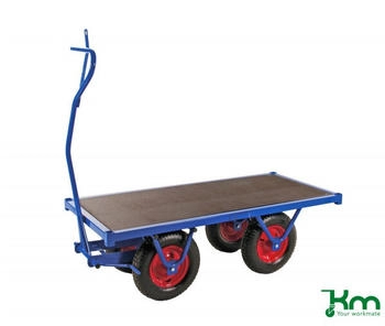 Kongamek Kongamek Schwerlastwagen 1500x700x460mm mit Feststellbremse und Ziehgriff Ø400mm Pannensicher 1500kg Tragkraft