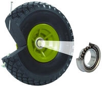 Baumarktplus - Sackkarrenrad Vollgummi 260x85 Mm 3.00-4 Nabenl&auml;nge 60 Mm Pu