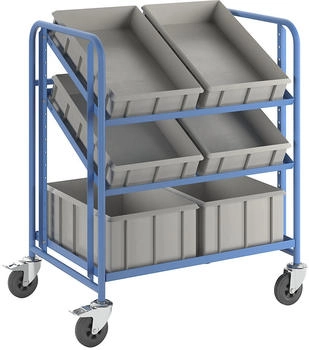 EUROKRAFT Eurokasten-Etagenwagen mit 6 Kästen LxBxH 885 x 620 x 1100 mm (968325)