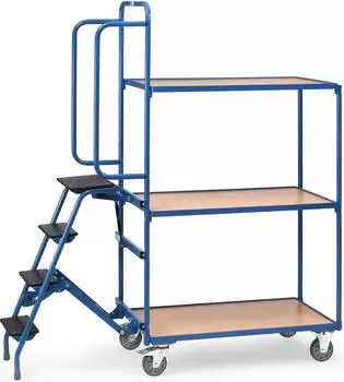 Fetra Kommissionierwagen mit Trittstufen 3 Ladeflächen Tragkraft 250kg (2107)