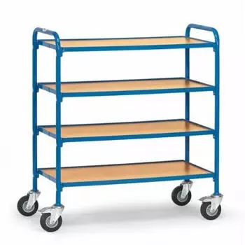 Fetra Beistellwagen mit Böden für Sichtlagerkästen, Tragkraft 250kg, blau (32940)