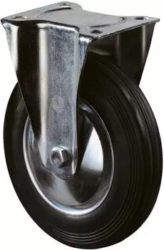 BS Rollen Transportger&auml;terolle Bockrolle Vollgummi schwarz 100 mm (L410.B55.101)