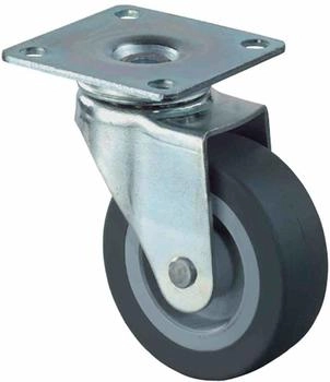BS Rollen Lenkrolle Gummirad Ø 30 mm Tragfähigkeit 20 kg mit Anschraubplatte grau (F26.030)