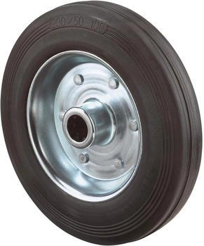 BS Rollen Gummirad B55 schwarz 200 mm Stahlblech Rollenkorblager (B55.200)