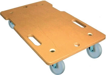 BS Rollen Transportroller 600 x 350 mm mit Kunststoffrädern Ø 75 mm Holz mit Griffmulde 150 kg (A.-ROLLER.350)