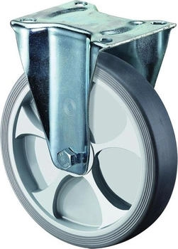BS Rollen Bockrolle thermoplastisch Kunststoff Rad-Ø 160 mm Tragfähigkeit 200 kg Platte L135xB110 mm (L410.B44.161)