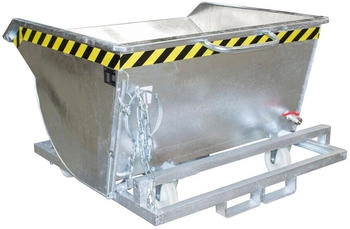 EUROKRAFT Sp&auml;nebeh&auml;lter 0,50 m&sup3; L1275xB1280xH820mm silber verz.Trgf.1000kg BAUER (4432-02-0000-7)