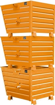 EUROKRAFT Kippbehälter L1000xB800xH900mm gelborange Inh.0,55 m³ BAUER (BSK 55 GELBORANGE)