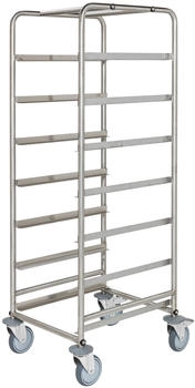 Kongamek Kongamek Edelstahl- Kistenwagen 560x500x1565mm mit 7 Etagen Gummibereifung und Bremse (KM166-RF)