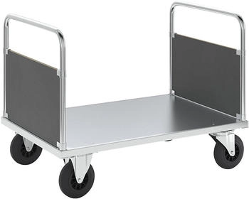Kongamek Kongamek Plattformwagen verzinkt 1200x800x900mm mit Ladefläche 2 Seitenwänden und Gummibereifung ohne Bremse (KM633-3)