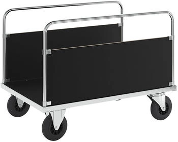 Kongamek Kongamek Plattformwagen verzinkt 1200x800x900mm mit Ladefläche und 2 stirnseitigen Wänden aus MDF mit Gummibereifung ohne Bremse (KM536-3)