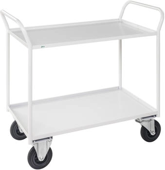 Kongamek Kongamek voll verschweisst in weiß mit 2 Böden 940x540mm Ladefläche und 24mm Rand ohne Bremse (KM4175)
