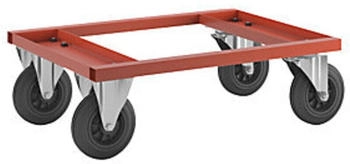 Kongamek Kongamek Palettenwagen in rot 270mm hoch ohne Bremse für Halbpaletten 800x600mm (KM217-H)