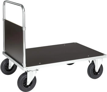 Kongamek Kongamek Plattformwagen verzinkt 1000x700x900mm mit MDF-Platte geschlossenem Schiebegriff und Gummibereifung ohne Bremse (KM532-2)