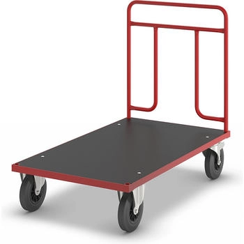 Kongamek Kongamek Plattformwagen in rot 1200x700x1000mm mit Schiebegriff aus Stahlrohr und Gummibereifung mit Bremse (KM731-5B)
