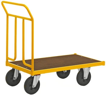Kongamek Kongamek Plattformwagen pulverbeschichtet mit Ladefläche 950x554mm aus MDF Schiebebügel und Gummibereifung mit Bremse (KM144500B)