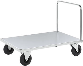 Kongamek Kongamek Plattformwagen verzinkt 1200x800x900mm Boden Stahlblech ummantelt mit offenem Schiebegriff und Gummibereifung ohne Bremse (KM631-3)