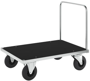 Kongamek Kongamek Plattformwagen verzinkt 1000x700x900mm mit MDF-Platte offenem Schiebegriff und Gummibereifung ohne Bremse (KM531-2)