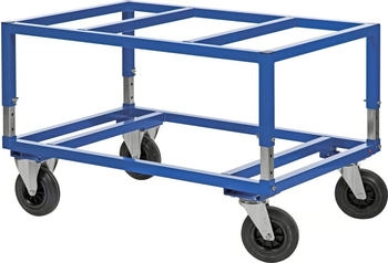 Kongamek Kongamek Palettenwagen in rot höhenverstellbar 655mm hoch ohne Bremse für Paletten 1200x1000mm (KM222-FIN-R)