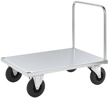 Kongamek Kongamek Plattformwagen verzinkt 1000x700x900mm Boden Stahlblech ummantelt mit offenem Schiebegriff und Gummibereifung ohne Bremse (KM631-2)