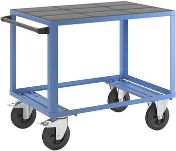 EUROKRAFT Montagewagen Tragfähigkeit 500 kg 1 Ladefläche aus Kunststoff Ladefläche 1050 x 700 mm Gestell lichtblau (968593)