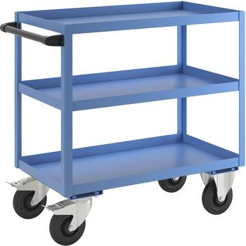 EUROKRAFT pro Montagehilfswagen 3 Etagen Tragfähigkeit 350 kg Gesamthöhe 915 mm lichtblau (114380)