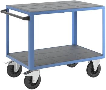 EUROKRAFT pro Montagewagen Tragfähigkeit 500 kg 2 Ladeflächen aus Kunststoff Ladefläche 1050 x 700 mm Gestell lichtblau (968591)