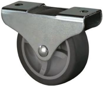 BS Rollen Kastenrolle Gummirad Ø 25 mm Tragfähigkeit 30 kg mit Anschraubplatte (E51.025)