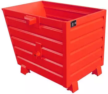 EUROKRAFT Kippbehälter L1200xB1000xH900mm feuerrot Inh.0,90 m³ BAUER (886114)
