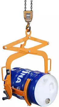 EUROKRAFT Fass-Wendezange f.Metallfässer stehend 60l Trgf.100kg gelborange BAUER (4463-18-0000-1)