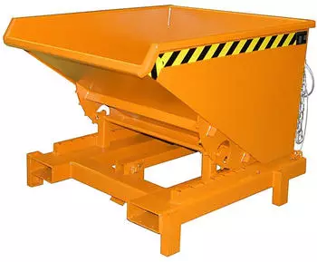 EUROKRAFT Schwerlast-Kippbehälter L1310xB1105xH970mm gelborange Inh.0,6m³ autom.Entr.BAUER (4498-21-0000-1)