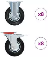 vidaXL 16 Stk. Rollen 125 mm