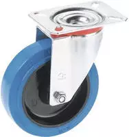 Lenkrolle Elastik blau - 125 mm
