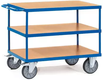 Fetra mtpic2421 F 500 Regal Wagen mit Tablett rechteckig 3 270 mm 585 mm 900 mm 1000 mm x 600 mm Plattform 200 mm Rollen Durchmesser