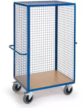Rollcart Gitter-Regalwagen mit Schiebegriff und Grundboden 1215x800mm Buchedekor (08-7656)