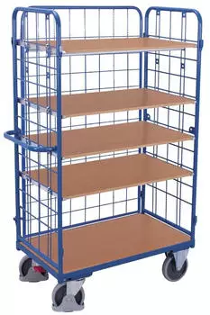 VARIOfit Etagenwagen hoch, vergittert, 5 Etagen, 1000x600mm, 500kg (sw-600.305)