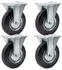 Wiltec Bockrollen Set 4x Transportrolle Vollgummirad Ø200mm 150kg (64944)
