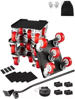 VEVOR M&ouml;belwagen 1575kg Tragkraft 5x 360&deg; drehbare R&auml;der, Kohlenstoffstahl
