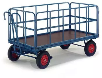 Rollcart Handpritschenwagen mit Rohrgitterw&auml;nden 1930x930mm 1000kg Vollgummi-Bereifung (15-45201)