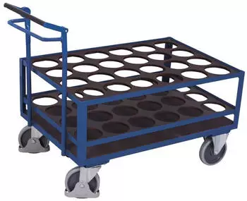 VARIOfit Stahlflaschenwagen f&uuml;r 24 Flaschen mit Totmannbremse (sw-700.287)