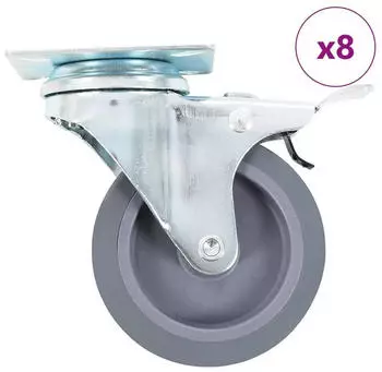 vidaXL Lenkrollen mit Doppelbremse 75mm, 8er-Set