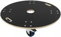 ECD Germany Transportroller &Oslash;77&times;14,5 cm, Siebdruckplatte, 2 Bremsrollen, 800...
