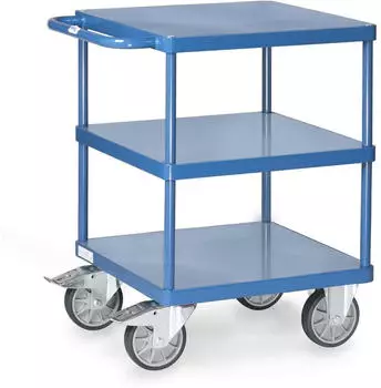 Fetra Tischwagen 3 Stahlblech-Plattformen b&uuml;ndig 600x600mm (2416B)