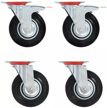 vidaXL Lenkrollen mit Bremse 4 Stk. 125mm