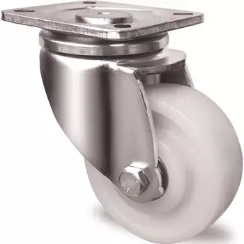 Tecwerk Schwerlast-Lenkrolle &Oslash;125mm 700kg Kunststoffplatte 100x85mm wei&szlig; (2000276080)